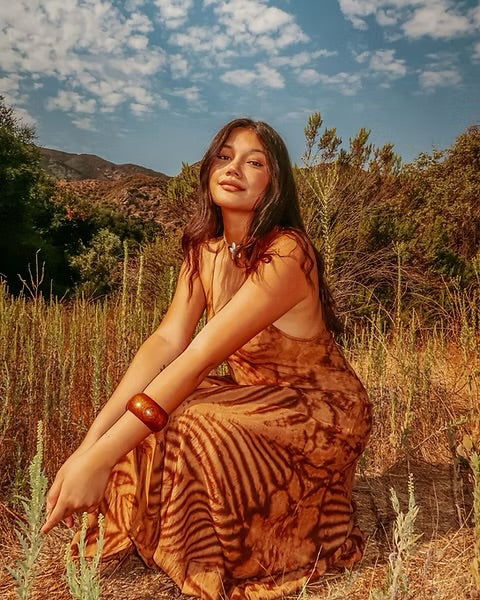 Vestido largo Sunset color bronce