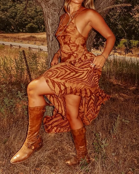Vestido largo Sunset color bronce
