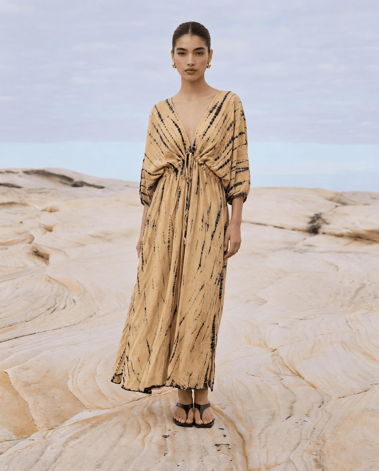 Thai Line — Wholesale Distributor of Exclusive Artisan Fashion. Dress Gold Sahara — Sand