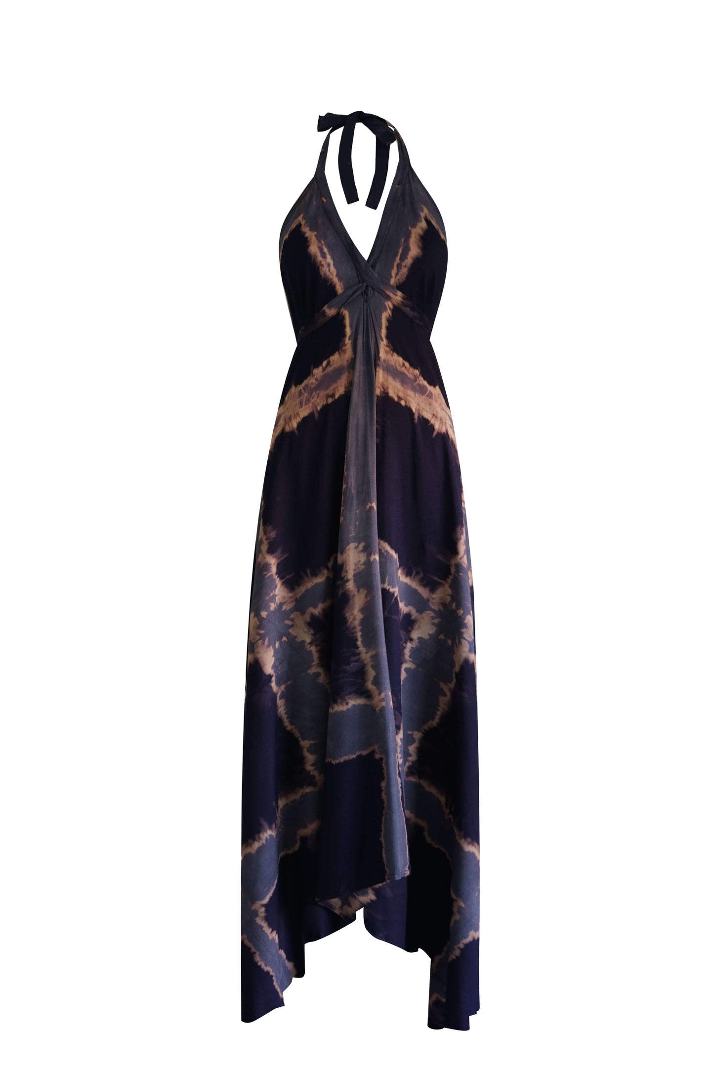 ThaiLine - Importer & Distributor of Artisan Clothing Dress Criss-Cross Mid-night Tie Maxi Dress