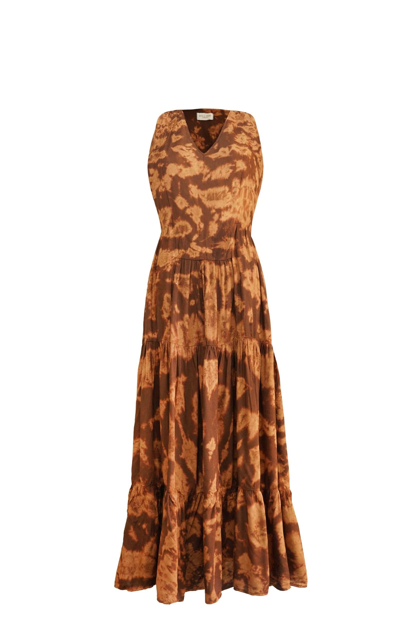 ThaiLine - Importer & Distributor of Artisan Clothing Dress Leena Brown Marble Maxi Dress