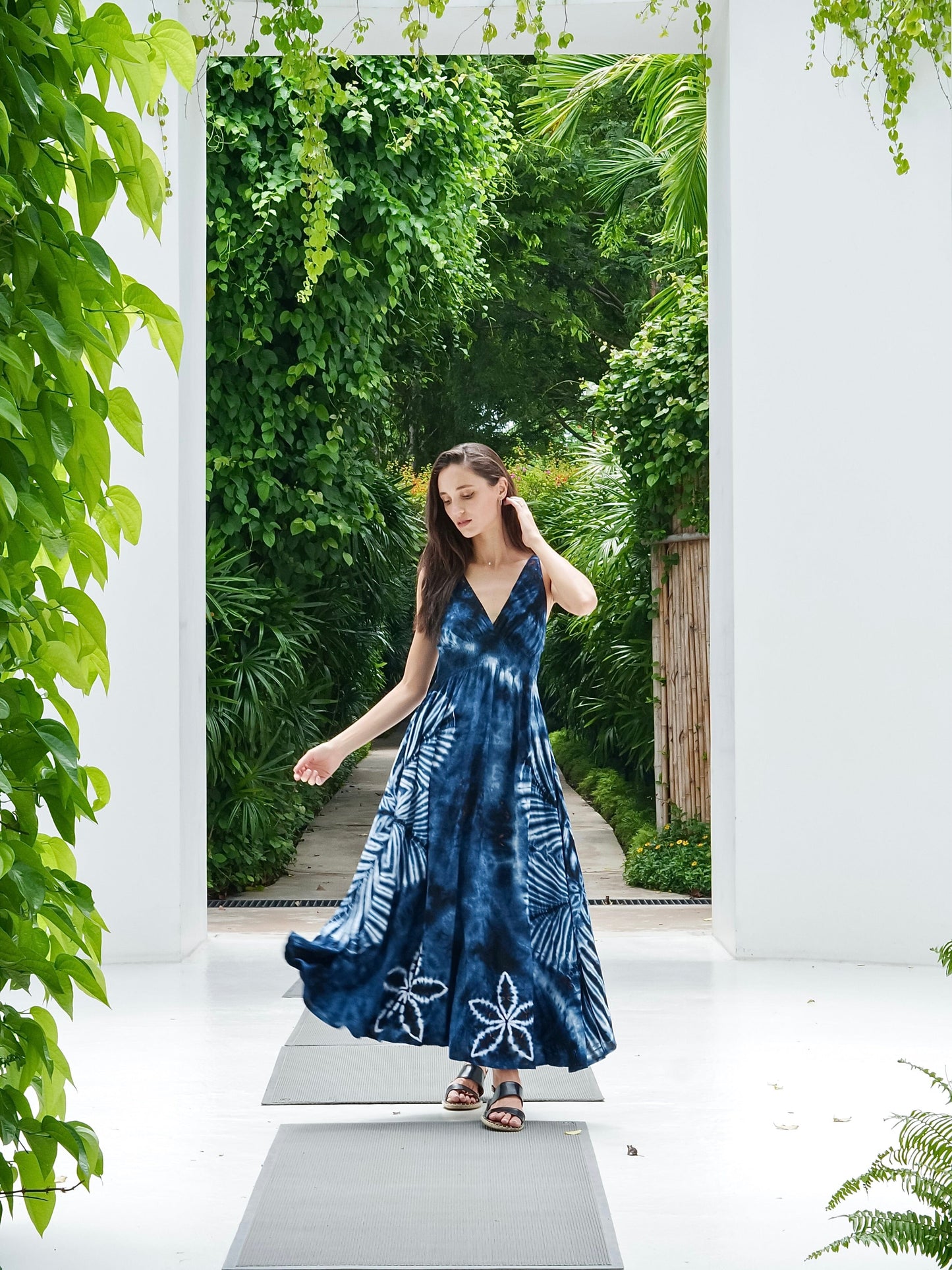 ThaiLine - Importer & Distributor of Artisan Clothing Dress Sienna Indigo Maxi Dress