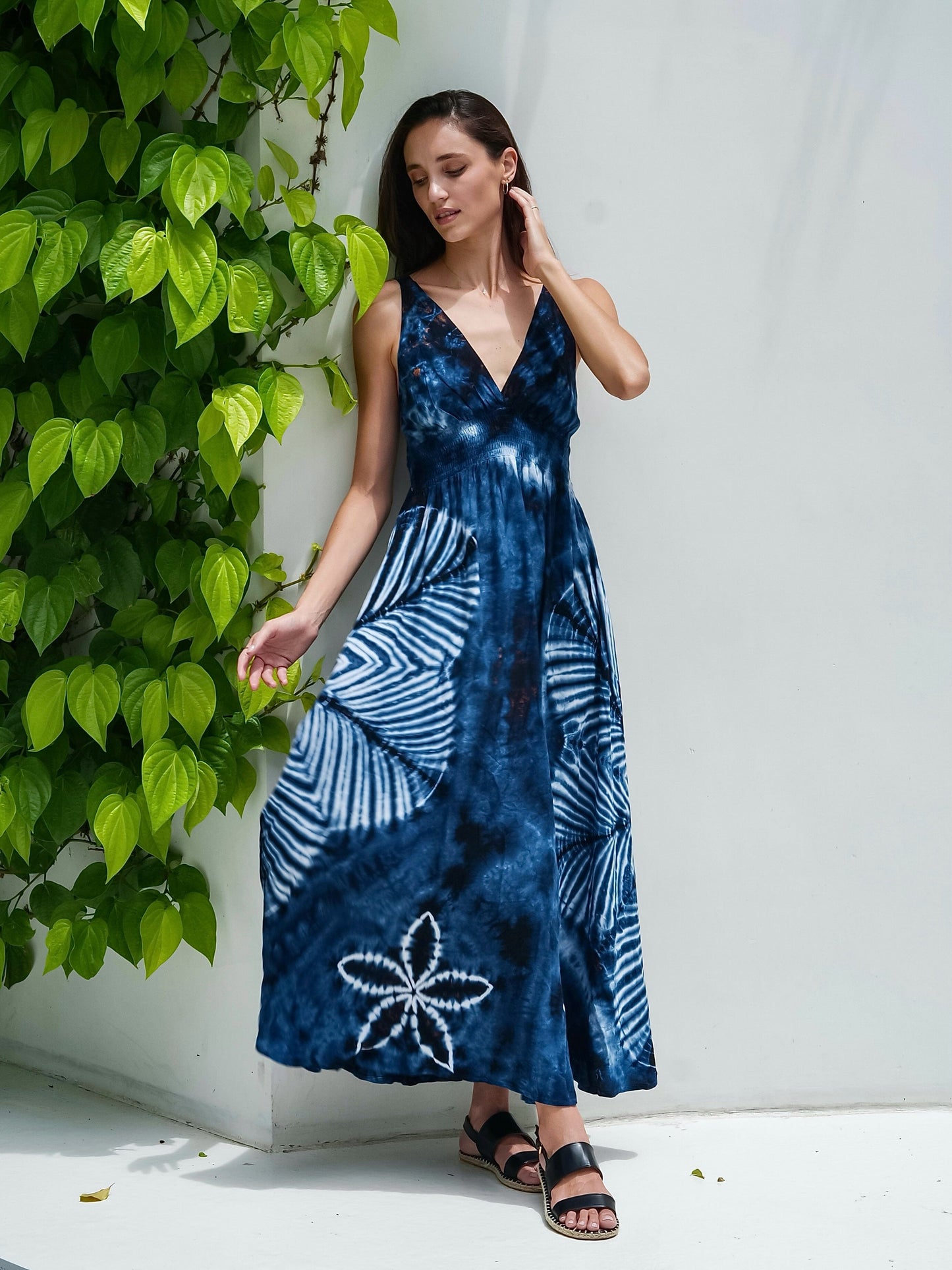 ThaiLine - Importer & Distributor of Artisan Clothing Dress Sienna Indigo Maxi Dress