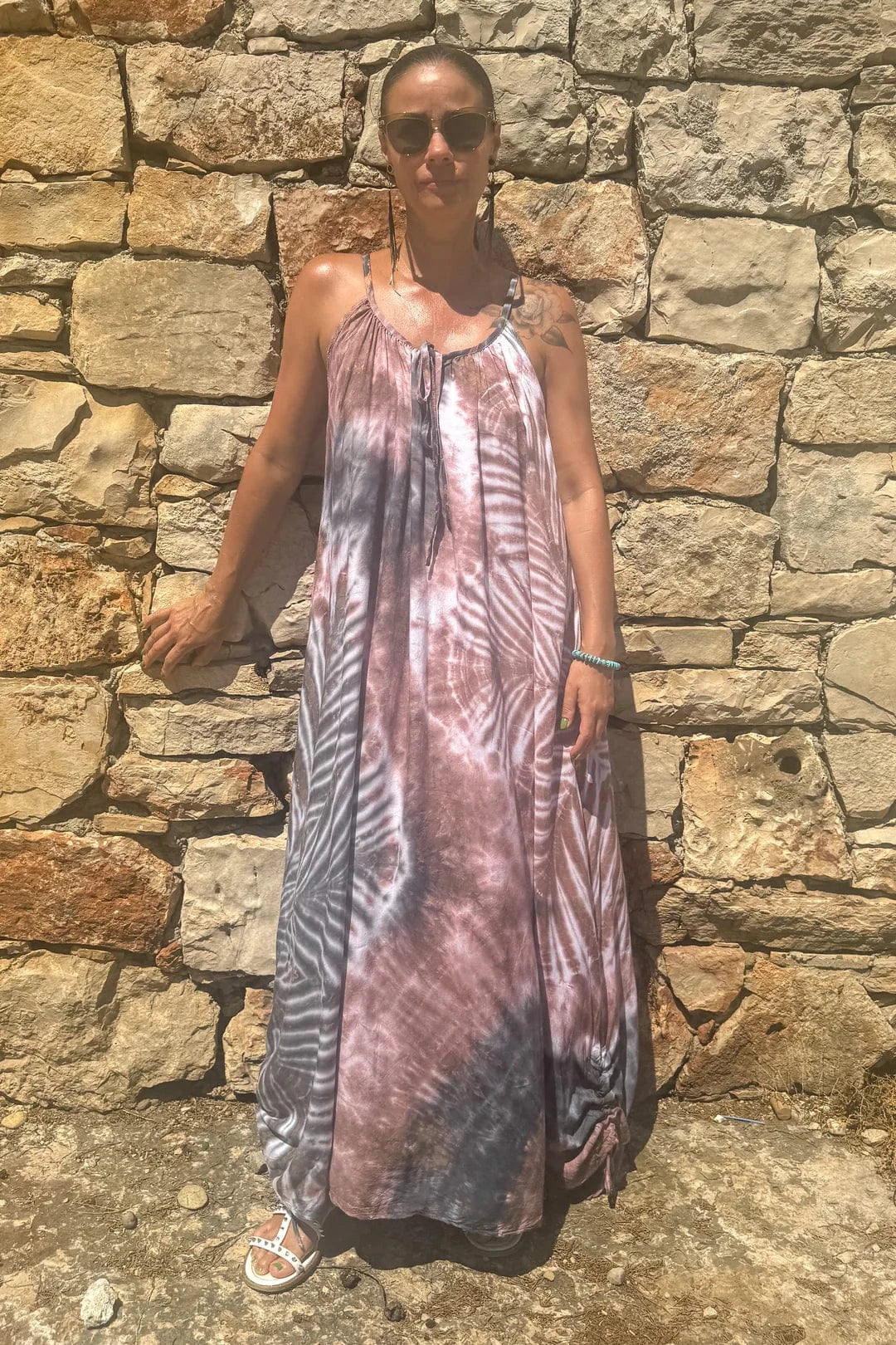 ThaiLine - Importer & Distributor of Artisan Clothing Dress Twin-Sweet Ribbon Ocean Maxi Dress
