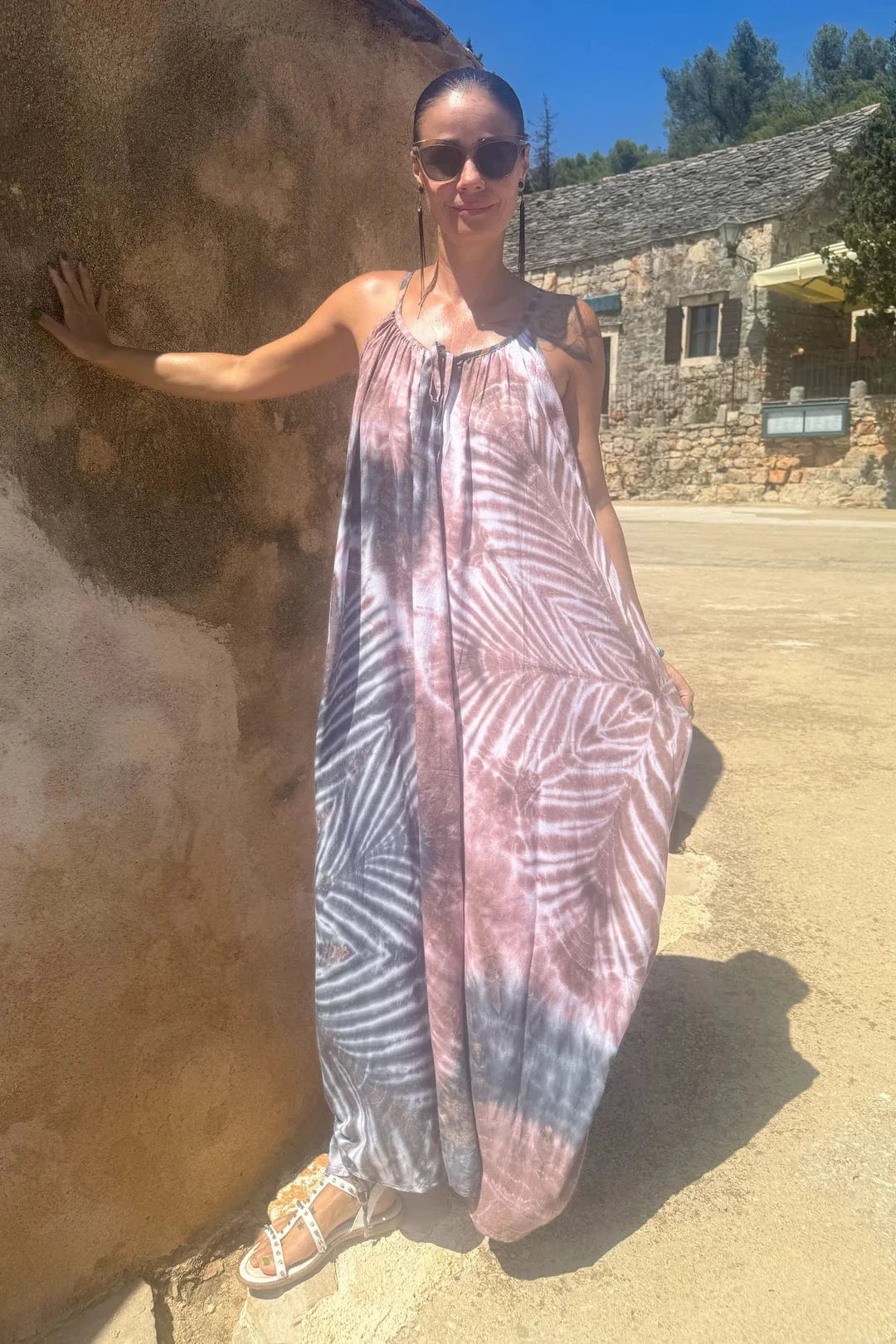 ThaiLine - Importer & Distributor of Artisan Clothing Dress Twin-Sweet Ribbon Ocean Maxi Dress