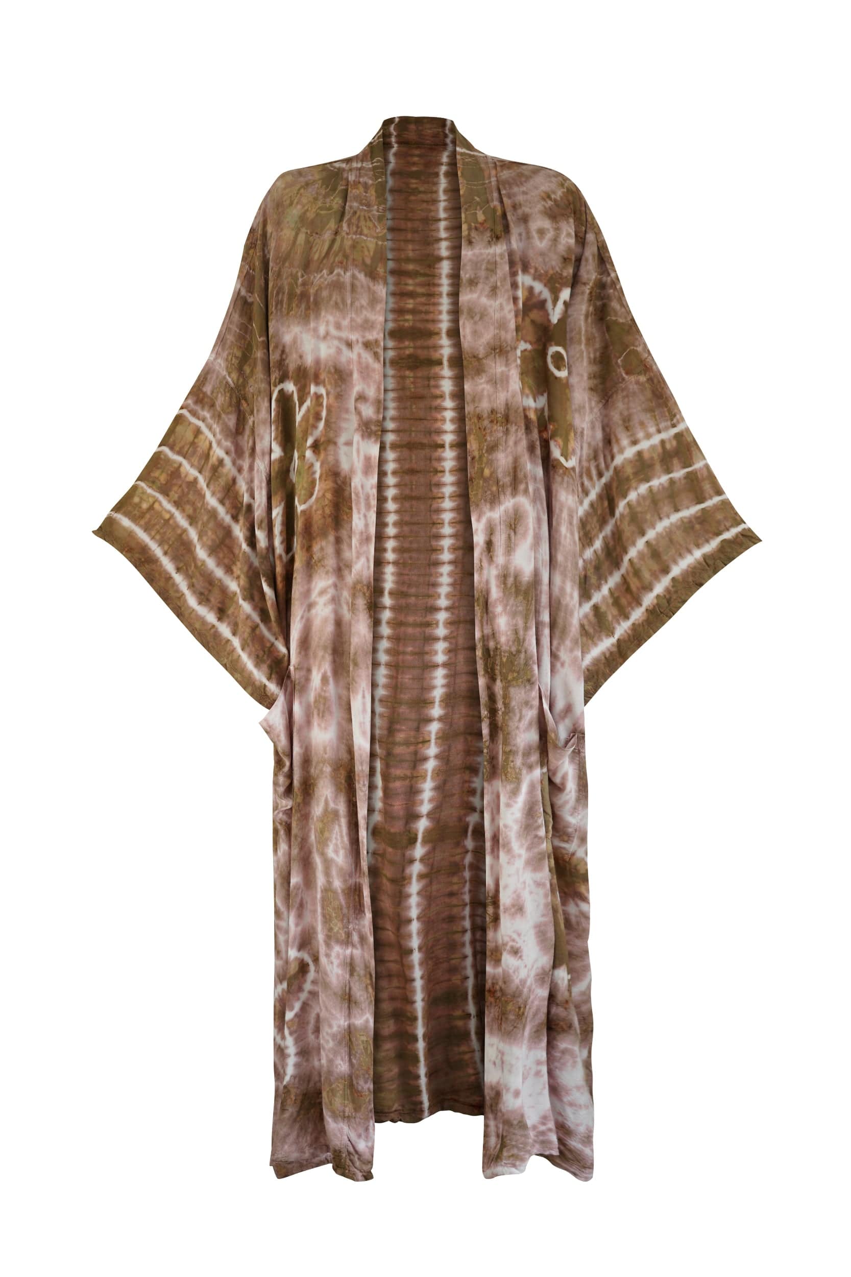 ThaiLine - Importer & Distributor of Artisan Clothing Kimono Maxi Kimono Brown Cotton Candy