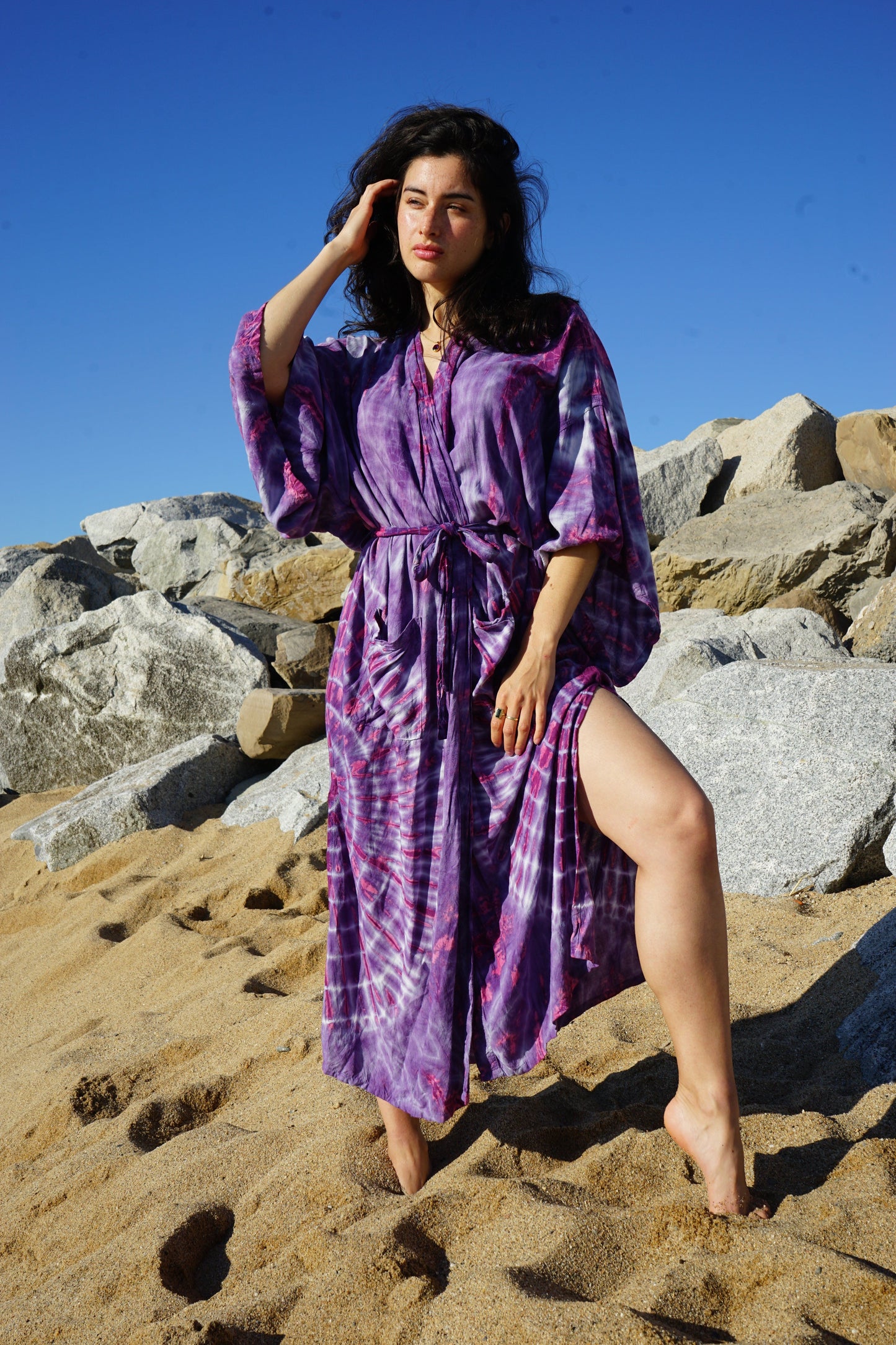 ThaiLine - Importer & Distributor of Artisan Clothing Kimono Maxi Kimono Lavender