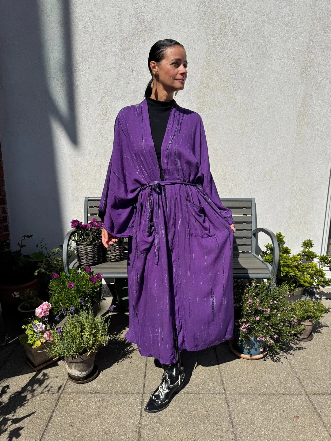 ThaiLine - Importer & Distributor of Artisan Clothing Kimono Maxi Kimono Purple