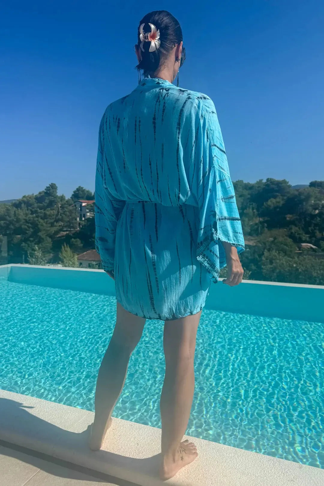 ThaiLine - Importer & Distributor of Artisan Clothing Kimono Midi Kimono Blue