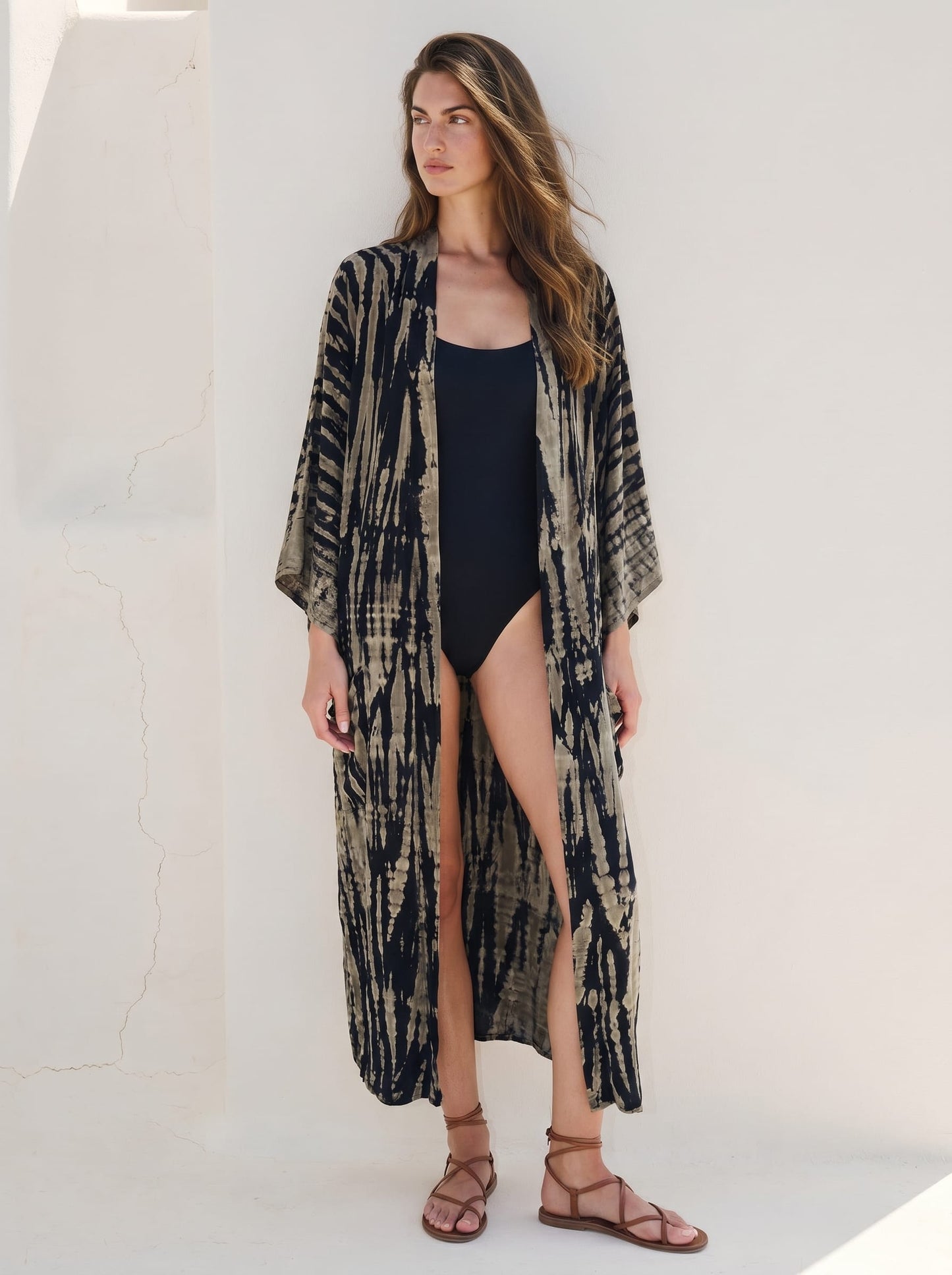 ThaiLine - Importer & Distributor of Artisan Clothing Kimono Zebra — Maxi Kimono