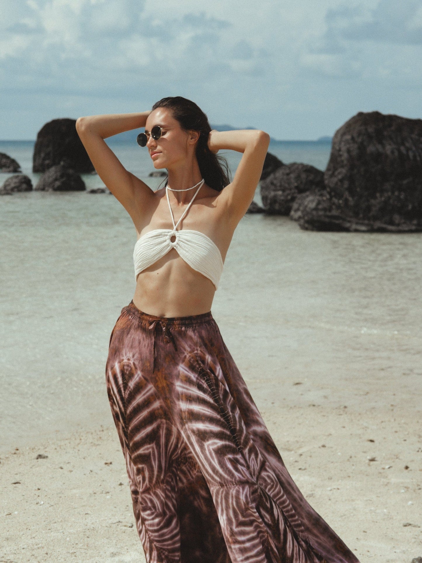 ThaiLine - Importer & Distributor of Artisan Clothing pants Palazzo Brown Pants