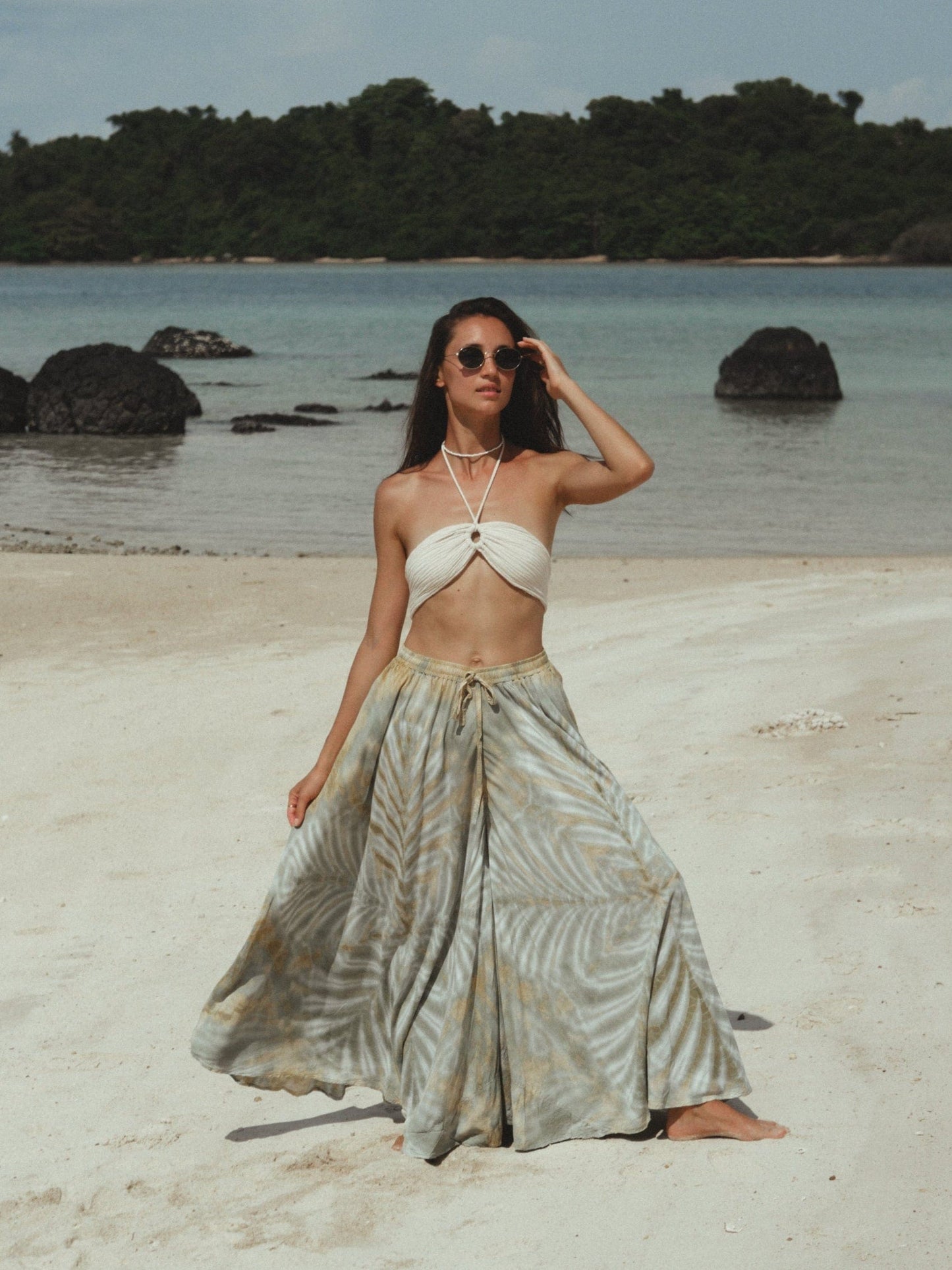 ThaiLine - Importer & Distributor of Artisan Clothing pants Palazzo Matcha Pants