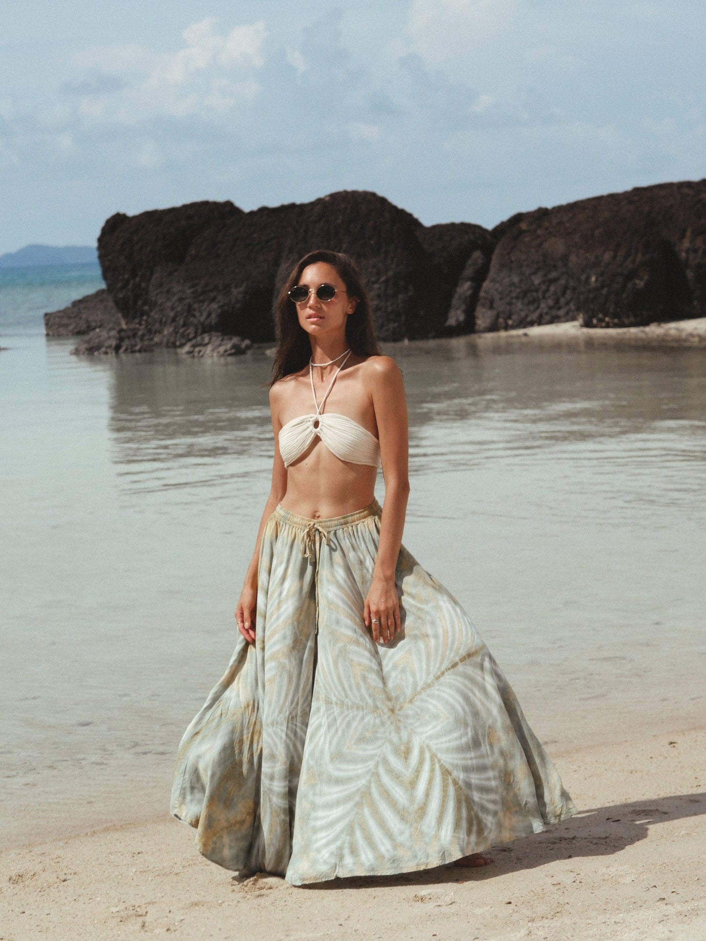 ThaiLine - Importer & Distributor of Artisan Clothing pants Palazzo Matcha Pants