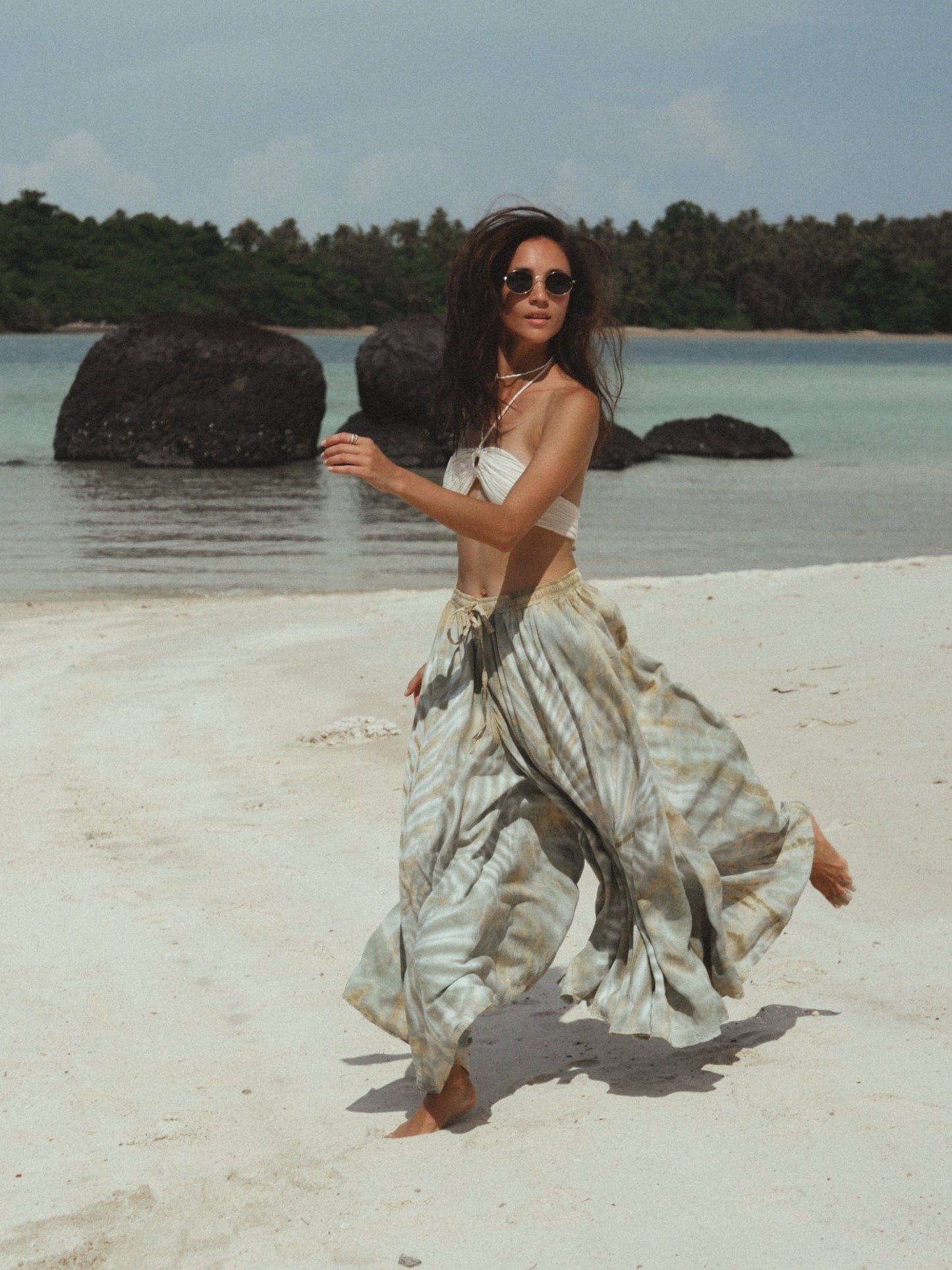 ThaiLine - Importer & Distributor of Artisan Clothing pants Palazzo Matcha Pants