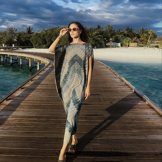 byFon – Exclusively Hand-Dyed Clothing, Ethically Made. Kaftan Bora Blue Kaftan