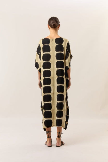 byFon – Exclusively Hand-Dyed Clothing, Ethically Made. Kaftan Noir Itajime Kaftan