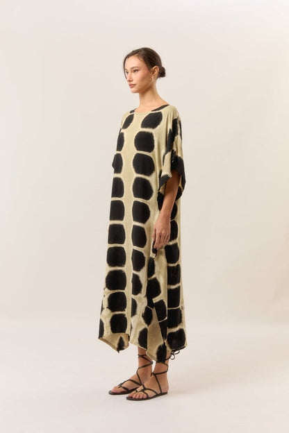 byFon – Exclusively Hand-Dyed Clothing, Ethically Made. Kaftan Noir Itajime Kaftan