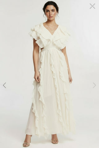 Ethereal Ruffle Wrap Dress