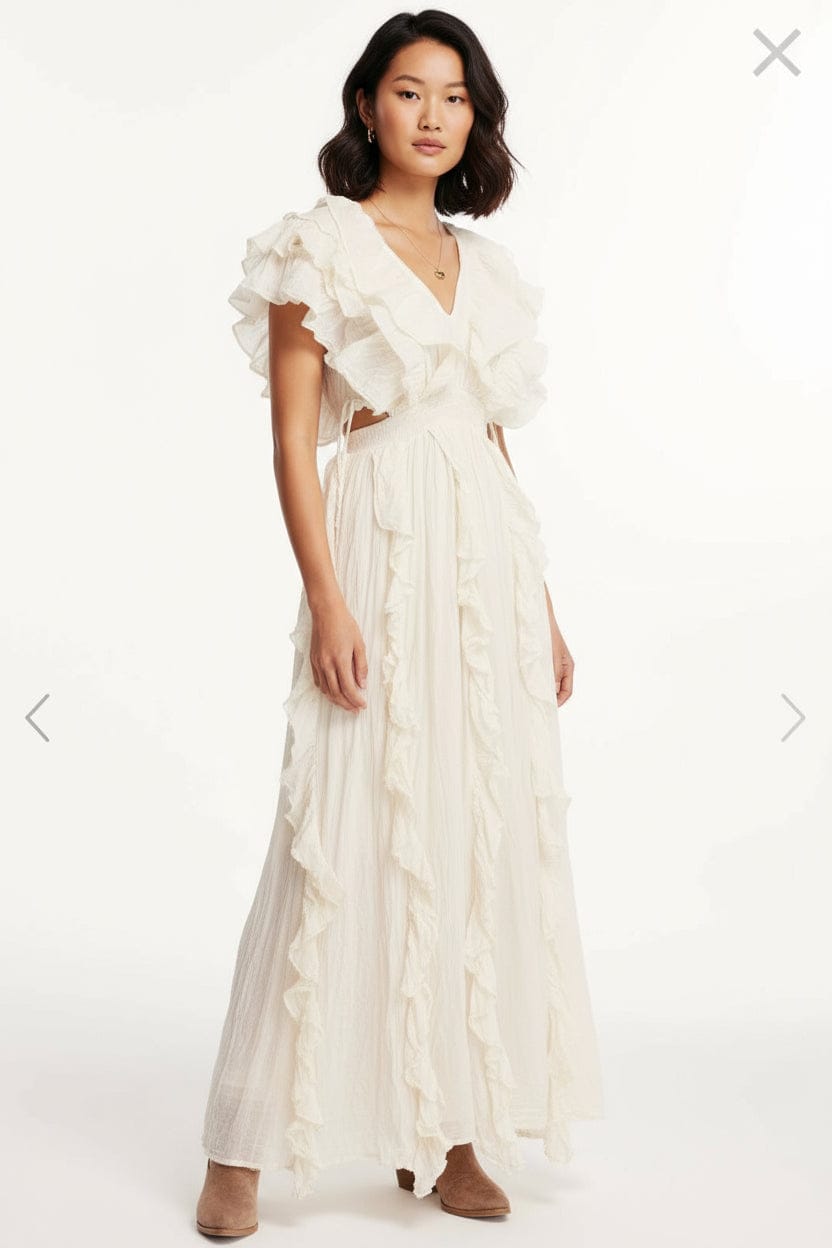 Thai Line — Wholesale Distributor of Exclusive Artisan Fashion. Dress Ethereal Ruffle Wrap Dress