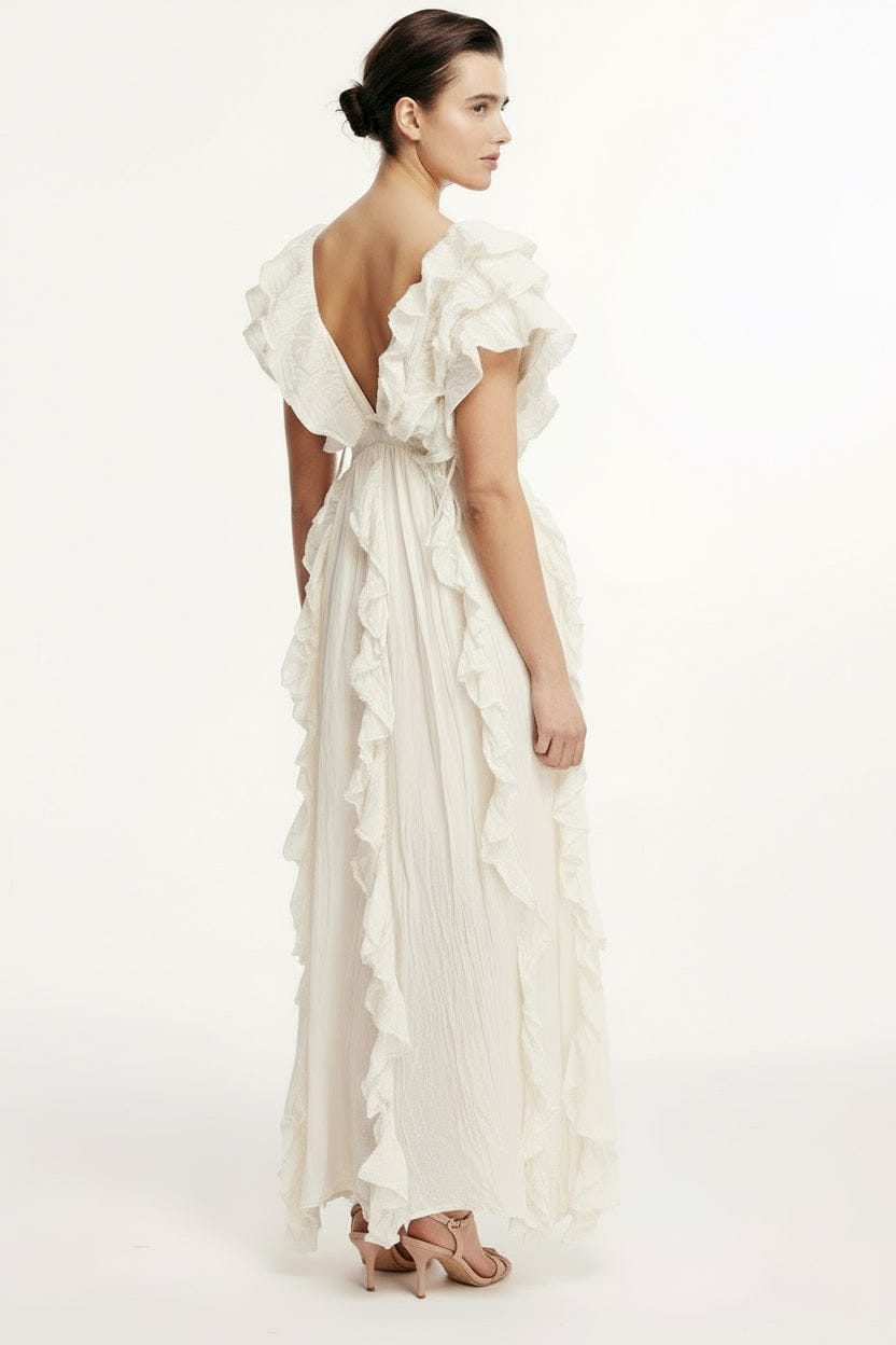 Thai Line — Wholesale Distributor of Exclusive Artisan Fashion. Dress Ethereal Ruffle Wrap Dress
