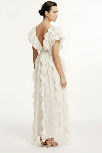 Thai Line — Wholesale Distributor of Exclusive Artisan Fashion. Dress Ethereal Ruffle Wrap Dress