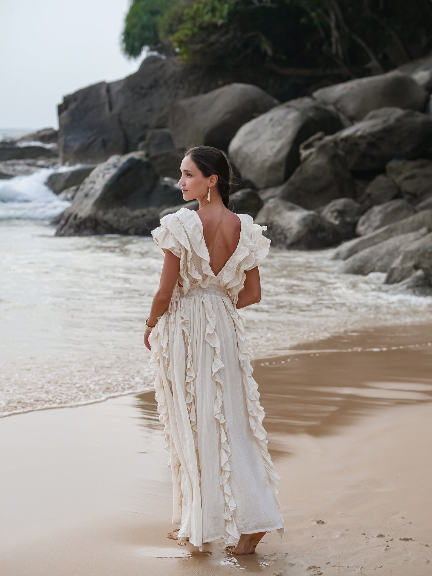 Thai Line — Wholesale Distributor of Exclusive Artisan Fashion. Dress Ethereal Ruffle Wrap Dress