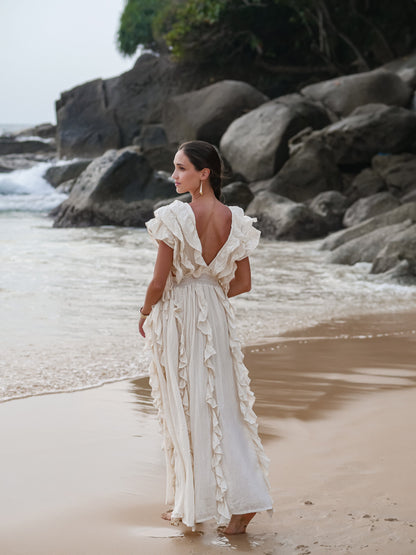 Thai Line — Wholesale Distributor of Exclusive Artisan Fashion. Dress Ethereal Ruffle Wrap Dress