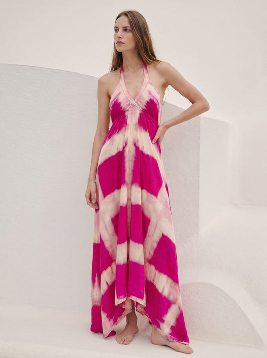Thai Line — Wholesale Distributor of Exclusive Artisan Fashion. Dress Fuscia  — Criss Cross