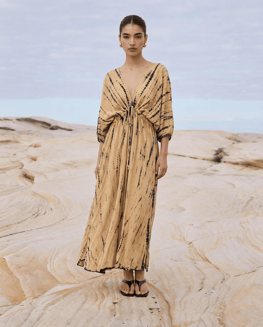 Thai Line — Wholesale Distributor of Exclusive Artisan Fashion. Dress Gold Sahara — Sand