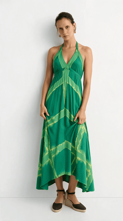 Criss Cross Jade maxi dress, hand-dyed – Thai Line