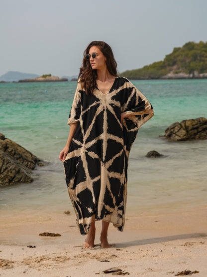 Thai Line — Wholesale Distributor of Exclusive Artisan Fashion. Kaftan Sabi Palm  — Itajime