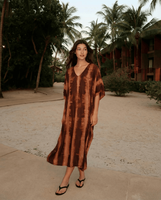Thai Line — Wholesale Distributor of Exclusive Artisan Fashion. Kaftan Tierra — Petite Kaftan