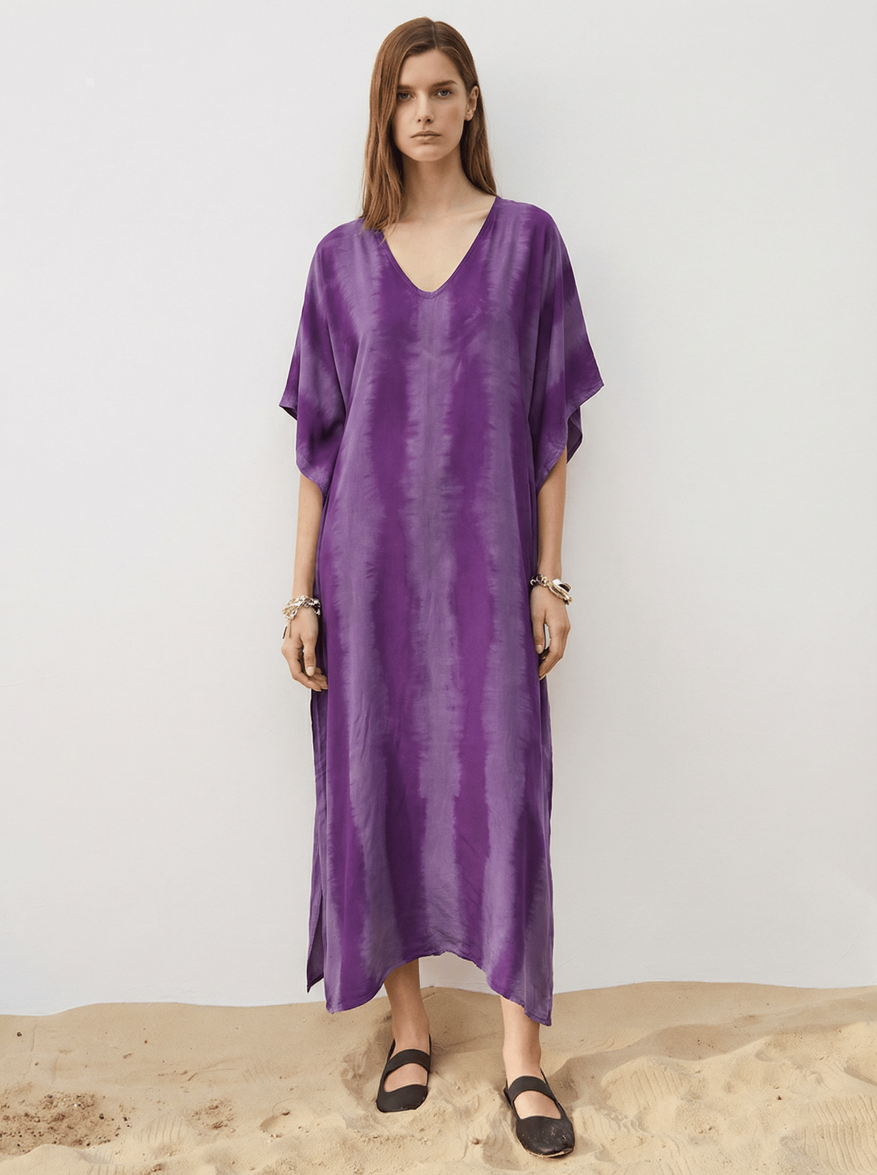 Thai Line — Wholesale Distributor of Exclusive Artisan Fashion. Kaftan Violeta — Petite Kaftan