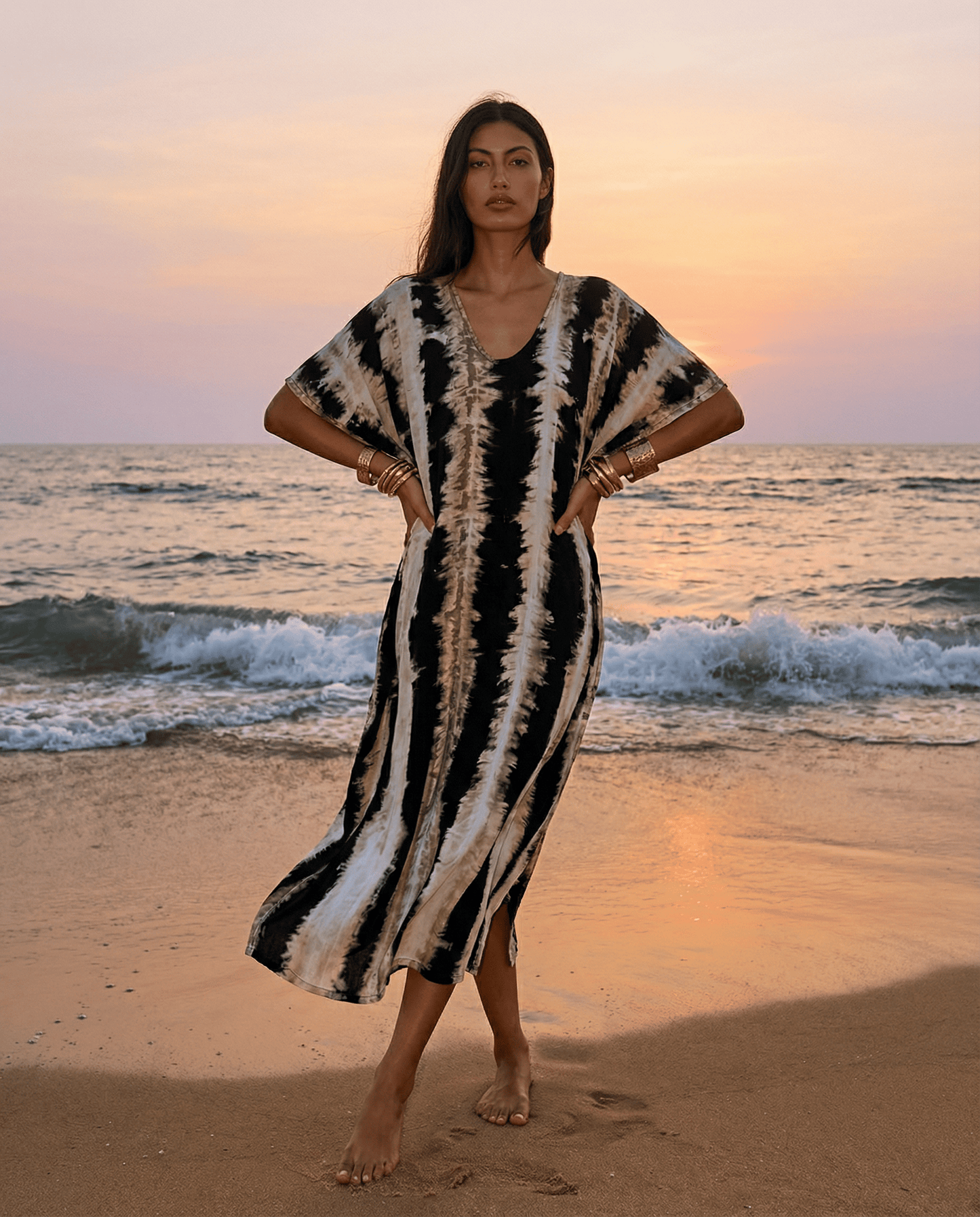 Thai Line — Wholesale Distributor of Exclusive Artisan Fashion. Kaftan Zebra — Petite Kaftan