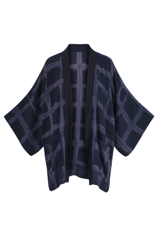 Thai Line — Wholesale Distributor of Exclusive Artisan Fashion. Kimono Itajime Galena Azure Kimono