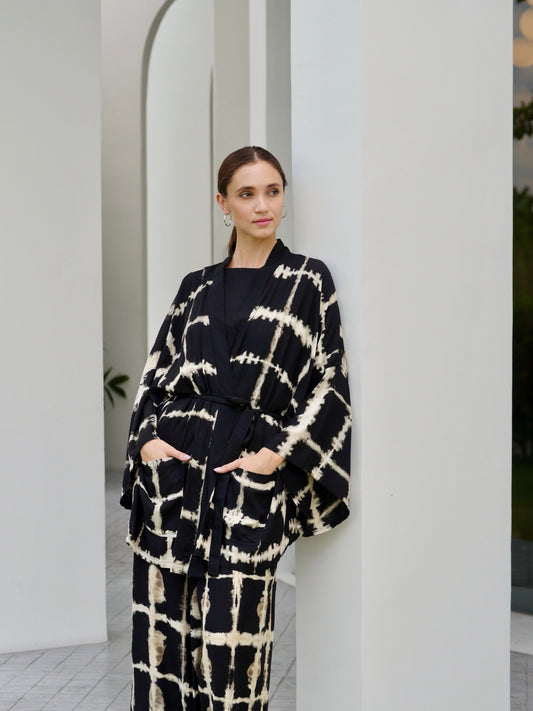 Thai Line — Wholesale Distributor of Exclusive Artisan Fashion. Kimono Itajime Galena Kimono