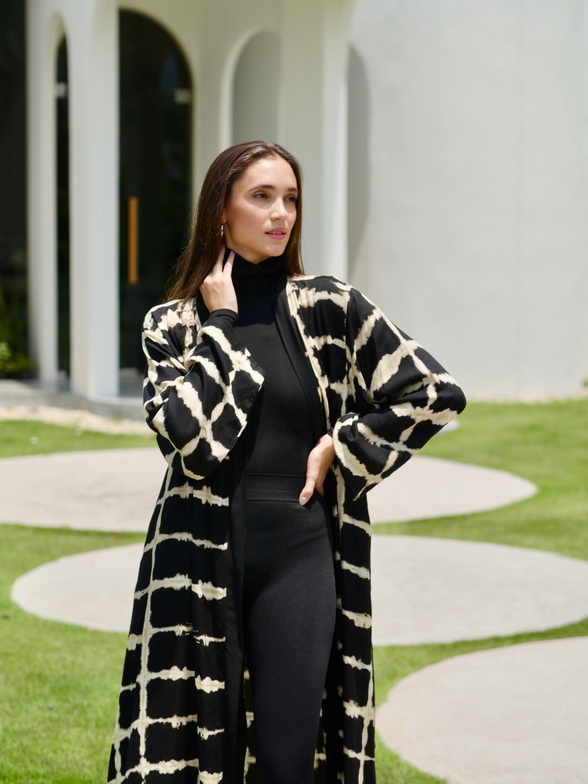 Thai Line — Wholesale Distributor of Exclusive Artisan Fashion. Kimono Itajime Galena Maxi Kimono