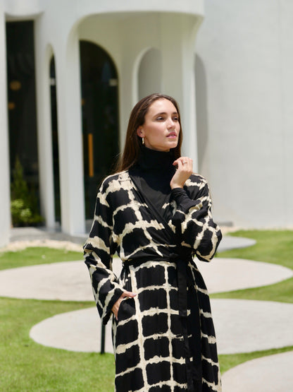 Thai Line — Wholesale Distributor of Exclusive Artisan Fashion. Kimono Itajime Galena Maxi Kimono