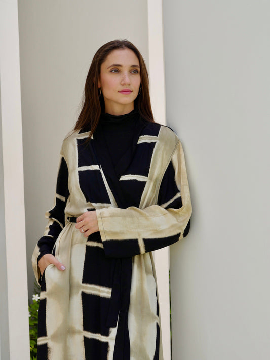 Thai Line — Wholesale Distributor of Exclusive Artisan Fashion. Kimono Itajime Zyanya Maxi Kimono