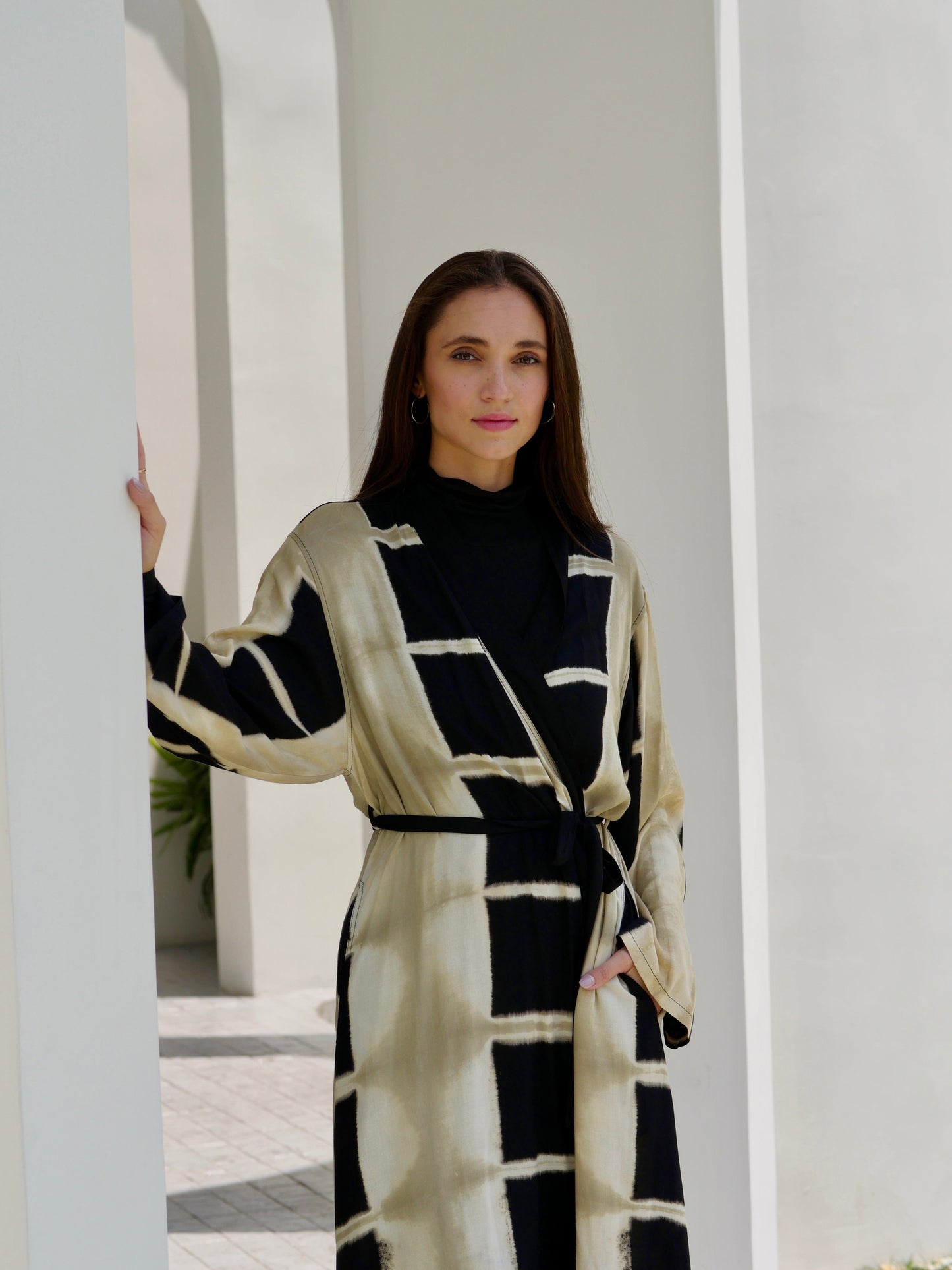 Thai Line — Wholesale Distributor of Exclusive Artisan Fashion. Kimono Itajime Zyanya Maxi Kimono