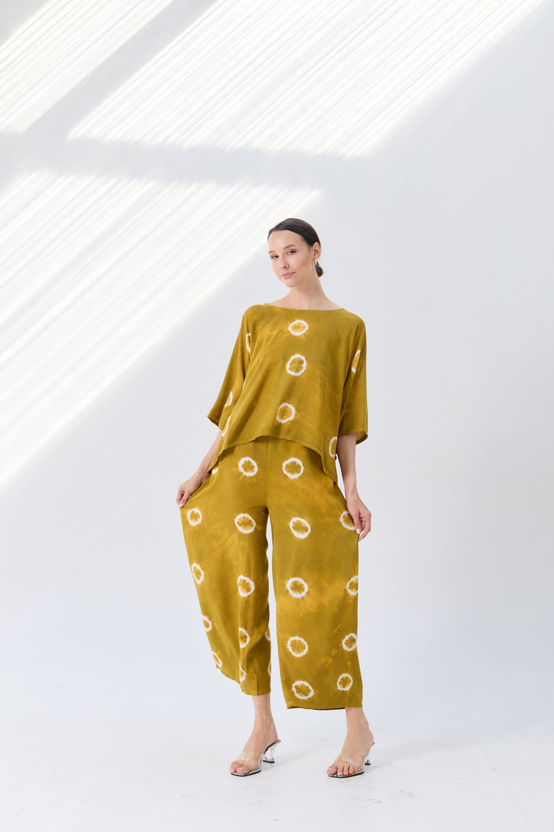 Thai Line — Wholesale Distributor of Exclusive Artisan Fashion. pants Minimal Mustard Dot Pants