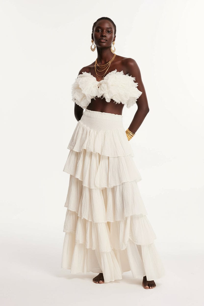 Thai Line — Wholesale Distributor of Exclusive Artisan Fashion. Skirt Isola Ruffle Skirt