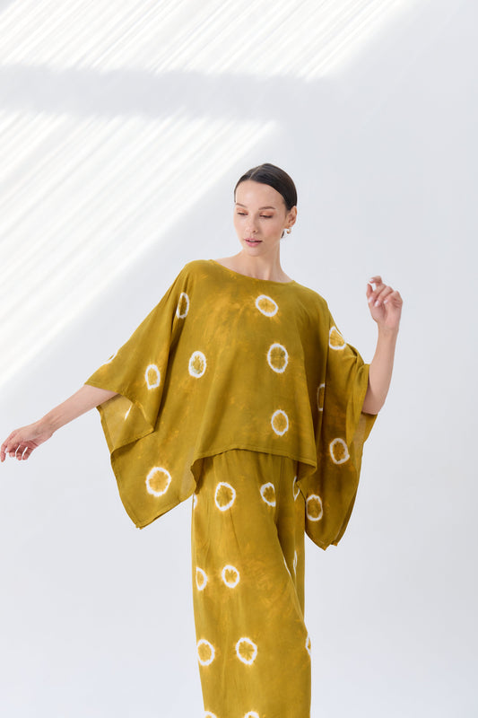 Thai Line — Wholesale Distributor of Exclusive Artisan Fashion. top Boxy Mustard Dot Top
