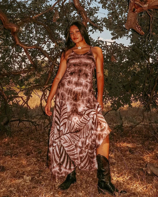ThaiLine - Importer & Distributor of Artisan Clothing Dress Brown / S/M Sunset Maxi Dress