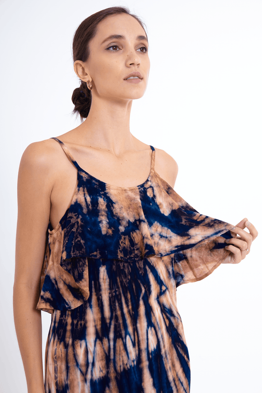ThaiLine - Importer & Distributor of Artisan Clothing Dress Champagne Maxi Dress Sky & Sand