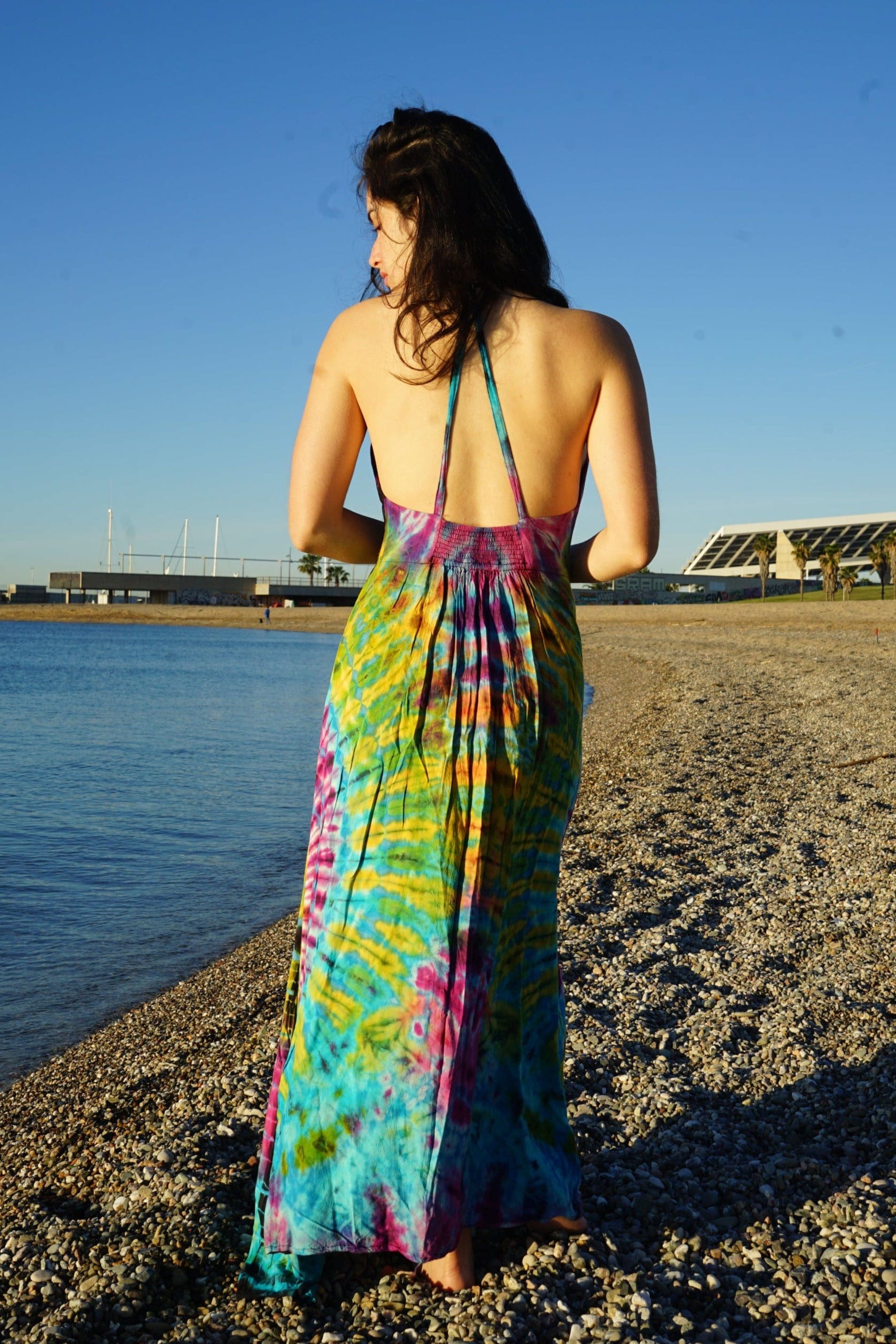 artisan maxi dress Womens Natural Rough "Soraya" Dress One Size Handcrafted Artisan Organic Cotton