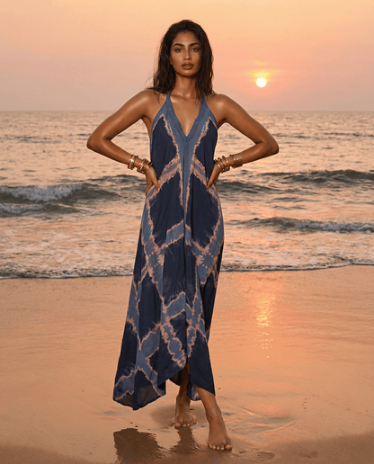 ThaiLine - Importer & Distributor of Artisan Clothing Dress Mid-night  — Criss Cross