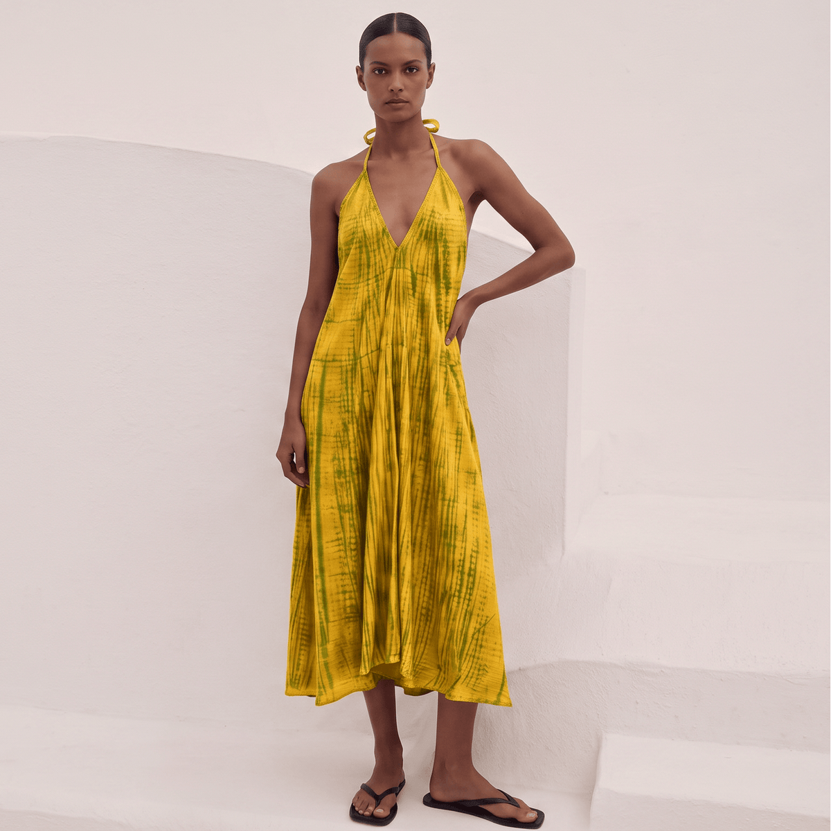 ThaiLine - Importer & Distributor of Artisan Clothing Dress Mustard — Helena