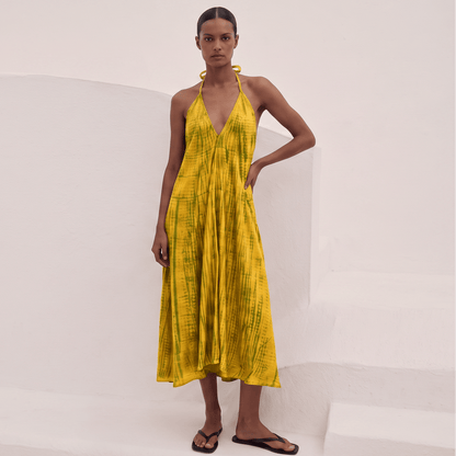 ThaiLine - Importer & Distributor of Artisan Clothing Dress Mustard — Helena