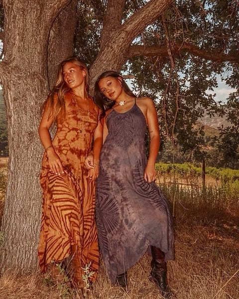 ThaiLine - Importer & Distributor of Artisan Clothing Dress PLUS Sunset Indigo Maxi Dress